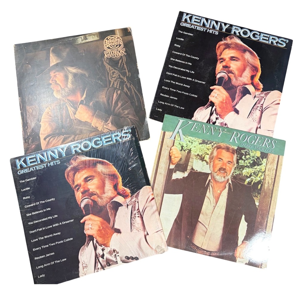 Kenny‎ Rogers Vinyl Record Lot 4 LP Gideon Share Your Love Greatest Hits Country
